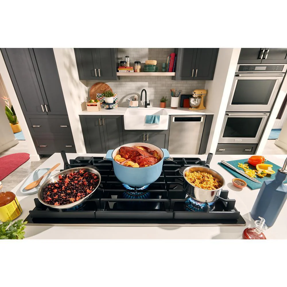 Kitchenaid KCGG530PBL 30" Gas-on-Glass Cooktop - Image 4