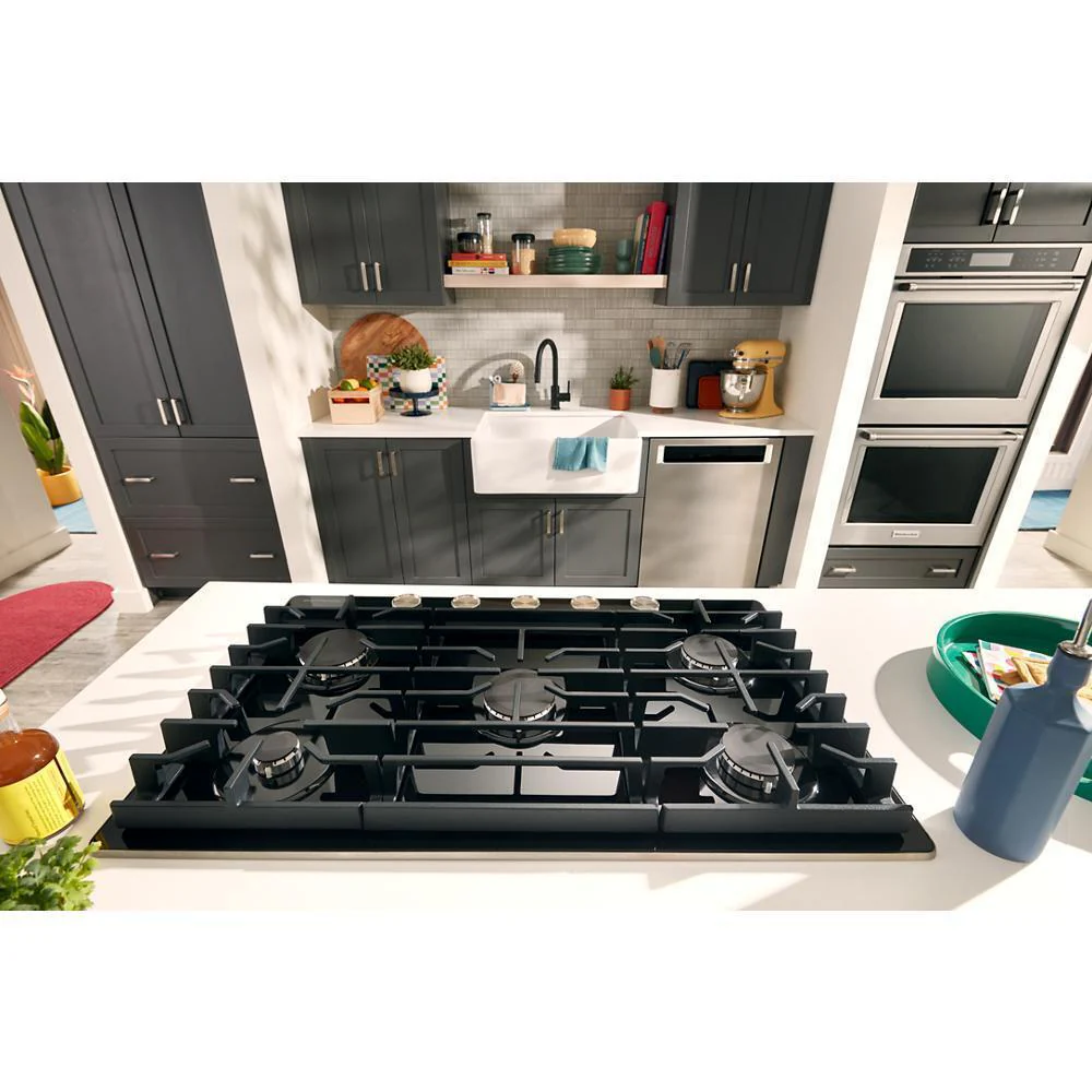 Kitchenaid KCGG536PBL 36" Gas-on-Glass Cooktop - Image 6