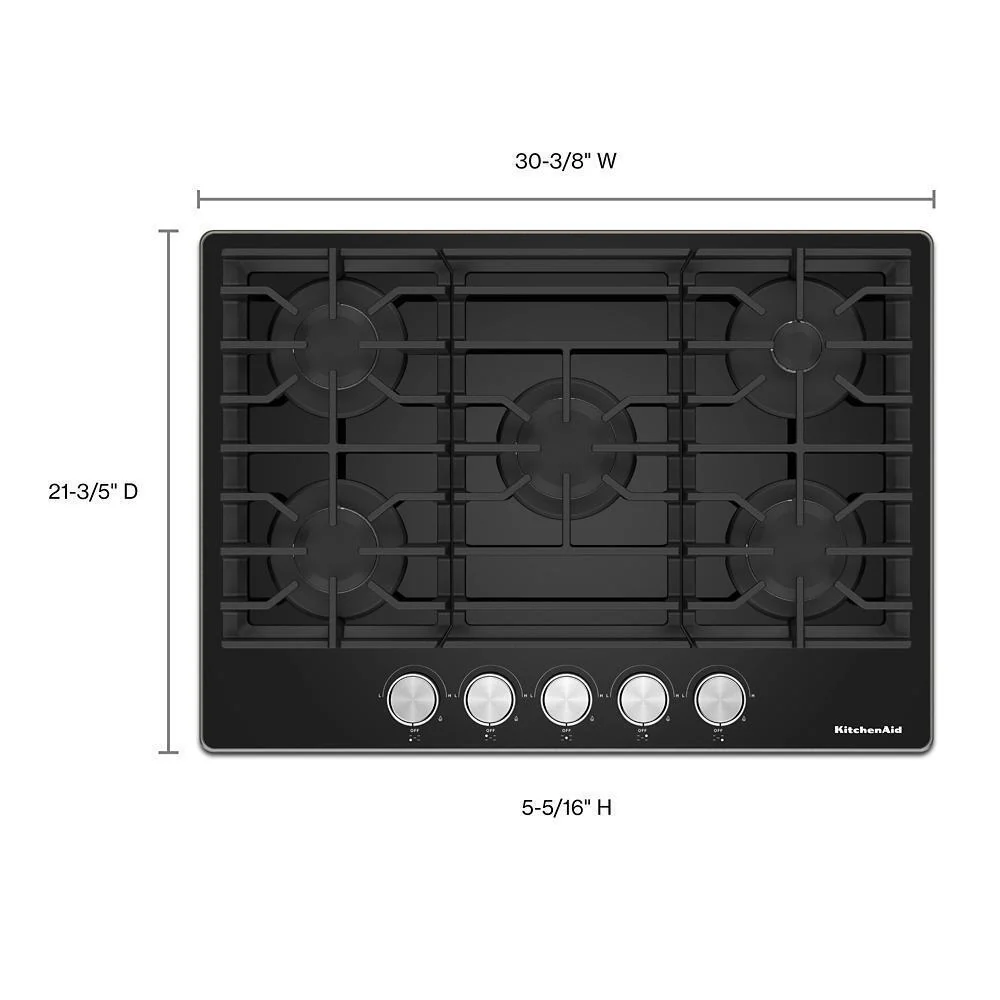 Kitchenaid KCGG536PBL 36" Gas-on-Glass Cooktop - Image 7