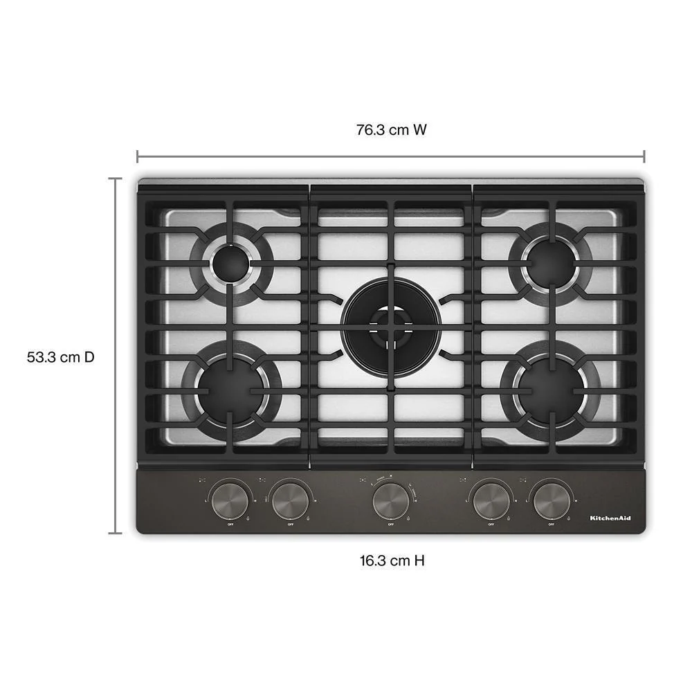 KCGK530SBE KitchenAid® 30 in. Gas Cooktop with 5 Burners and Integrated Wok Grate - Image 2
