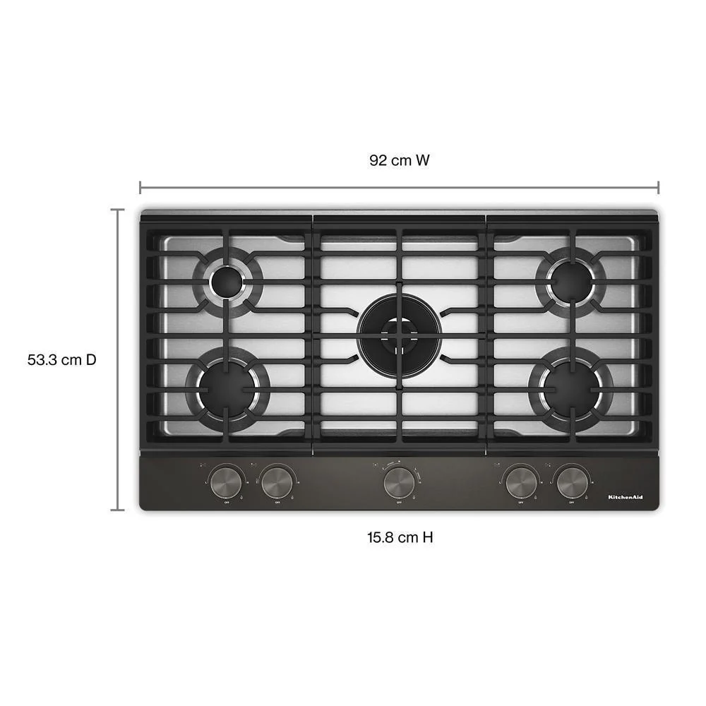KCGK736SBE KitchenAid® 36 in. Gas Cooktop with 5 Burners and Integrated Wok Grate - Image 2