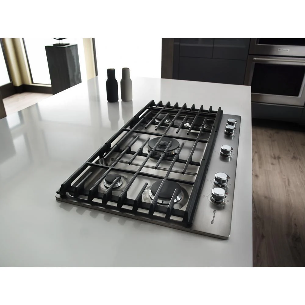 Kitchenaid KCGS556ESS 36" 5-Burner Gas Cooktop - Image 9