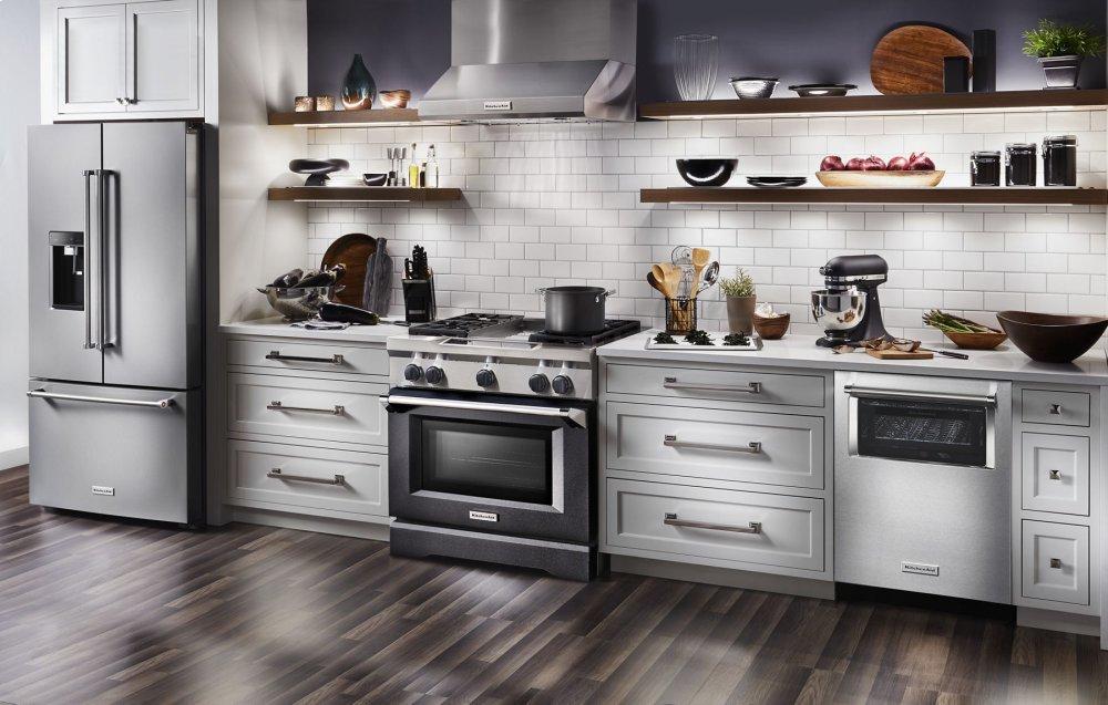 Kitchenaid KDRS463VBK 36'' 4-Burner with Griddle, Dual Fuel Freestanding Range, Commercial-Style - Imperial Black - Image 3