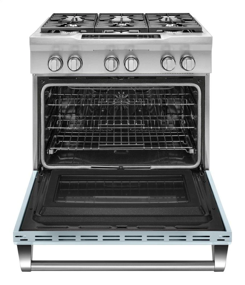 Kitchenaid KDRS467VMB Limited Edition KitchenAid® 36'' 6-Burner Dual Fuel Freestanding Range, Commercial-Style - Misty Blue - Image 2