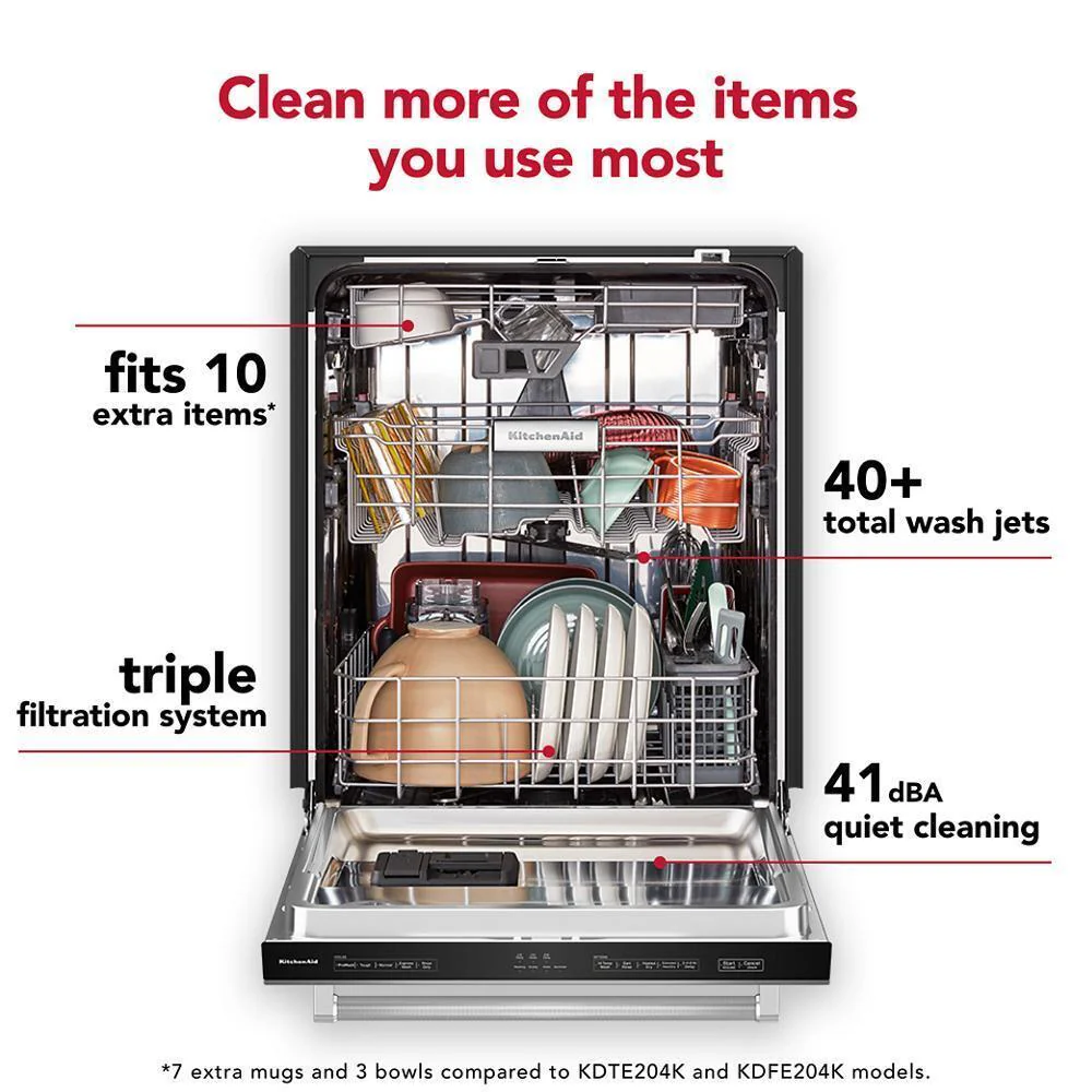 Kitchenaid KDTE304RBS Third Level Jet Rack Dishwasher with 40+ Total Wash Jets, 41 dBA - Image 20