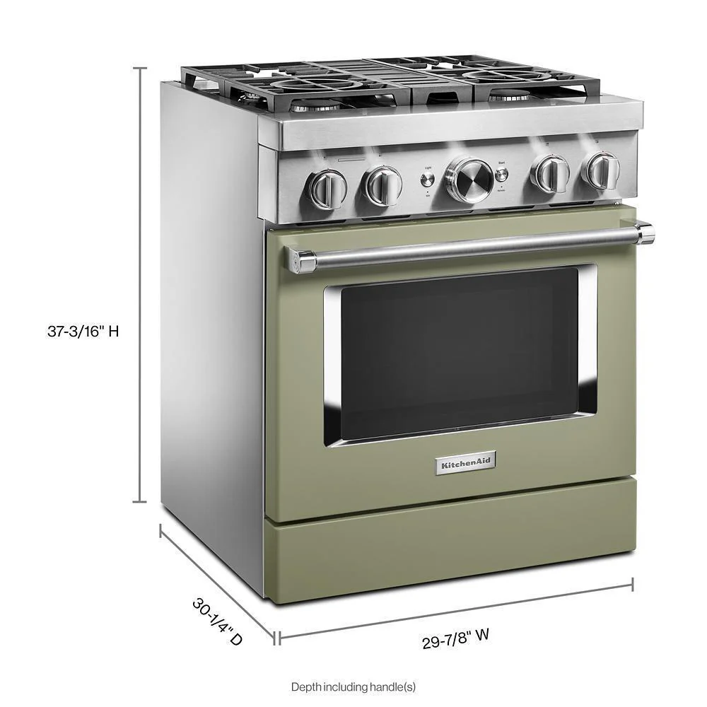 KFDC500JAV KitchenAid® 30'' Smart Commercial-Style Dual Fuel Range with 4 Burners - Image 2