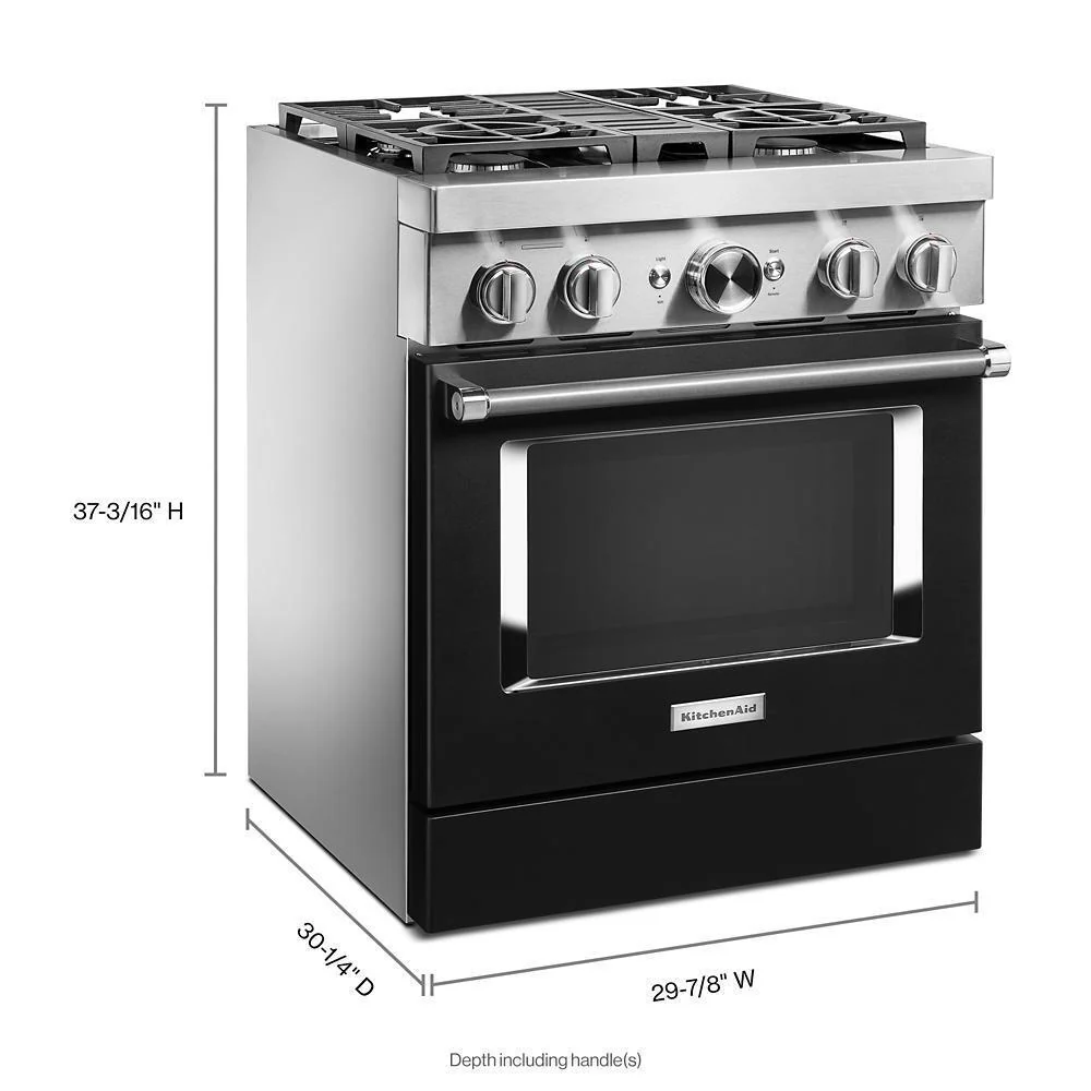 KFDC500JBK KitchenAid® 30'' Smart Commercial-Style Dual Fuel Range with 4 Burners - Image 2