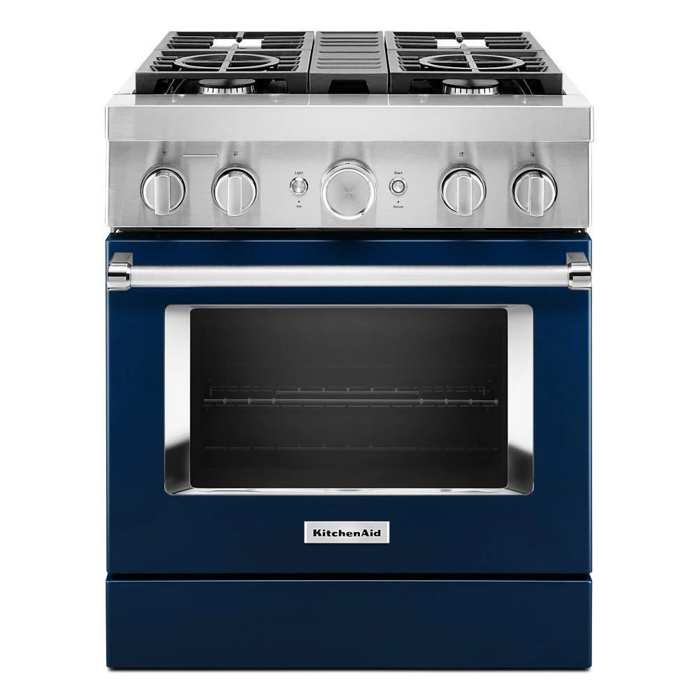 KFDC500JIB KitchenAid® 30'' Smart Commercial-Style Dual Fuel Range with 4 Burners