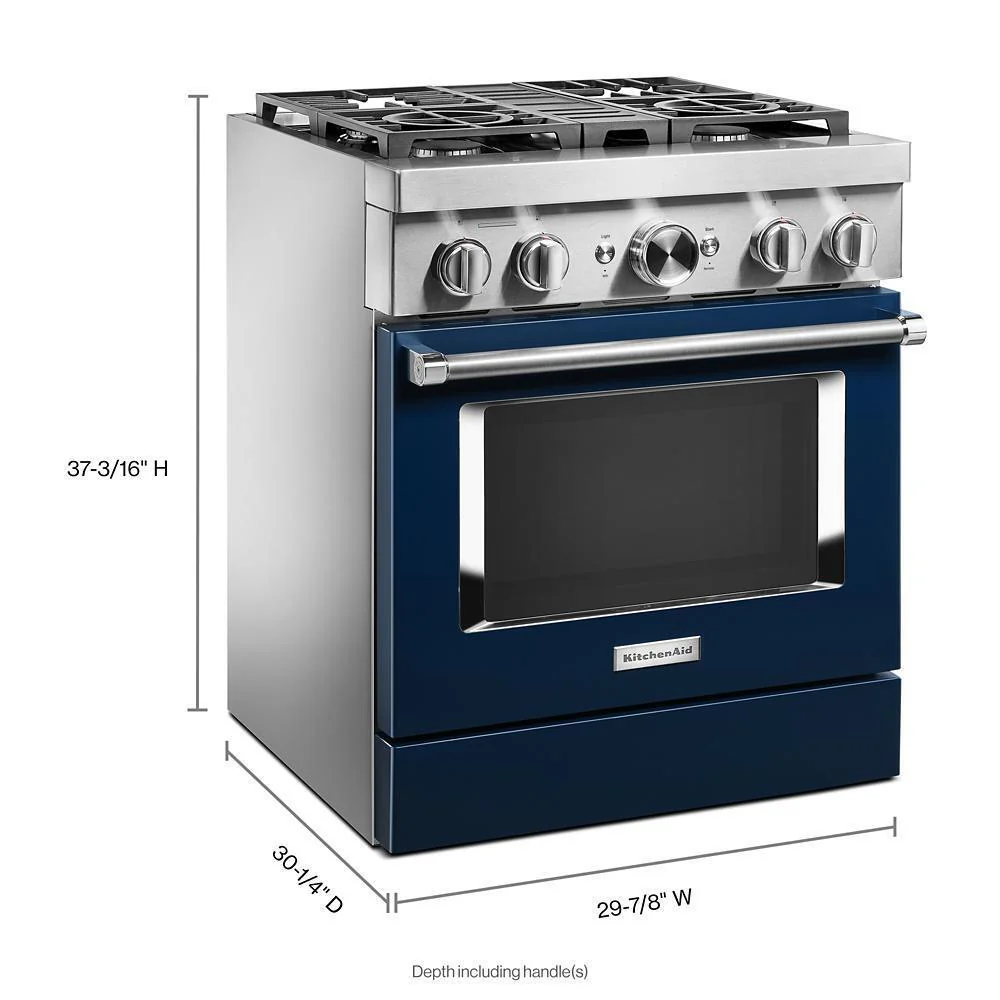KFDC500JIB KitchenAid® 30'' Smart Commercial-Style Dual Fuel Range with 4 Burners - Image 2