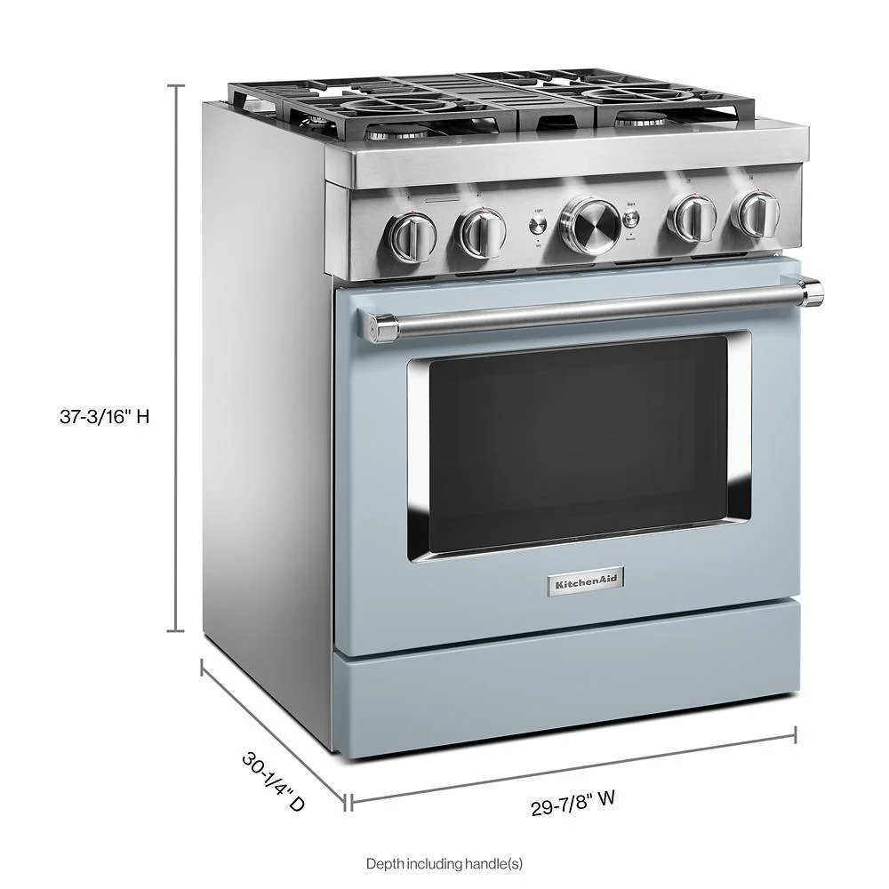 KFDC500JMB KitchenAid® 30'' Smart Commercial-Style Dual Fuel Range with 4 Burners - Image 2