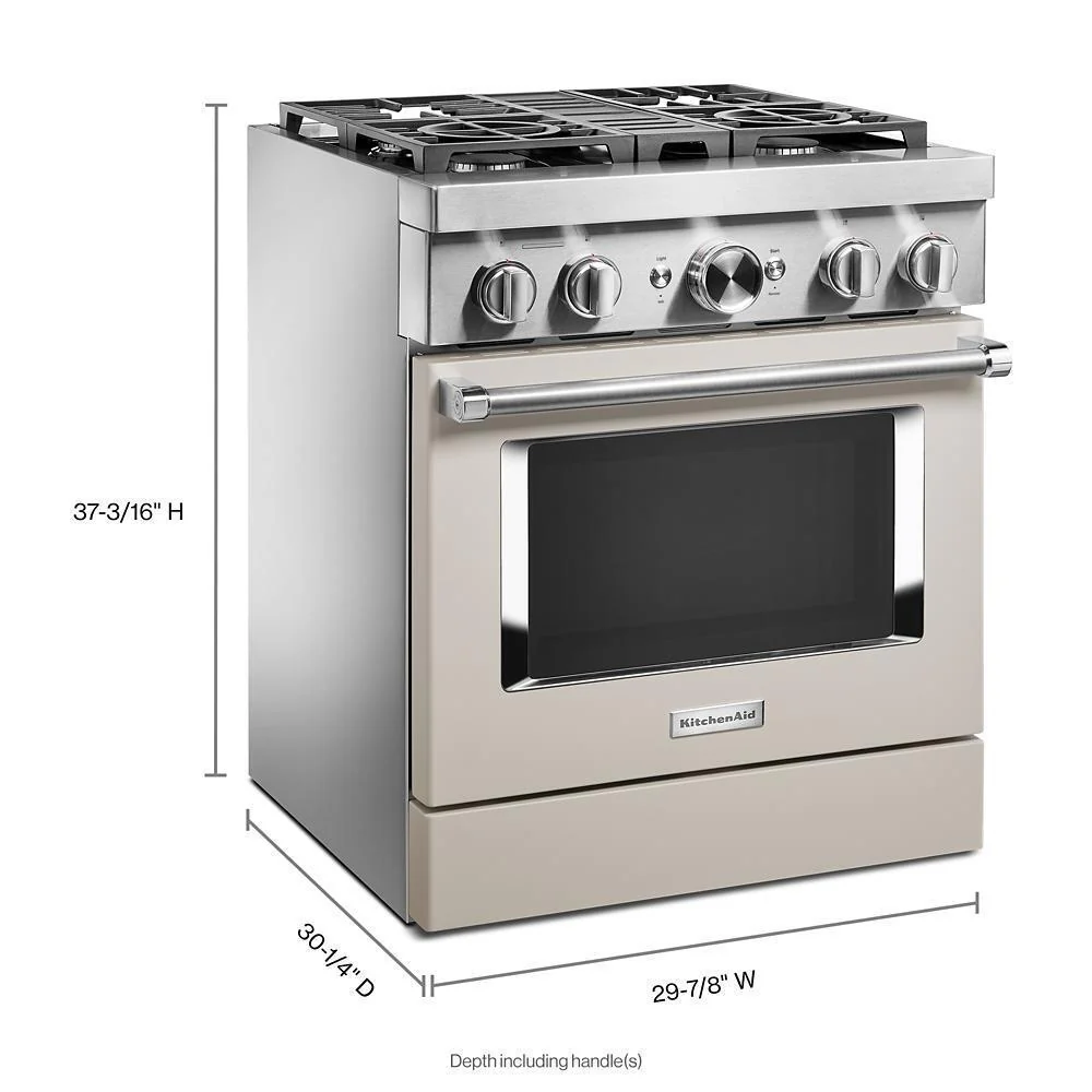 KFDC500JMH KitchenAid® 30'' Smart Commercial-Style Dual Fuel Range with 4 Burners - Image 2