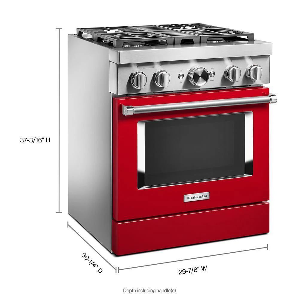 KFDC500JPA KitchenAid® 30'' Smart Commercial-Style Dual Fuel Range with 4 Burners - Image 2