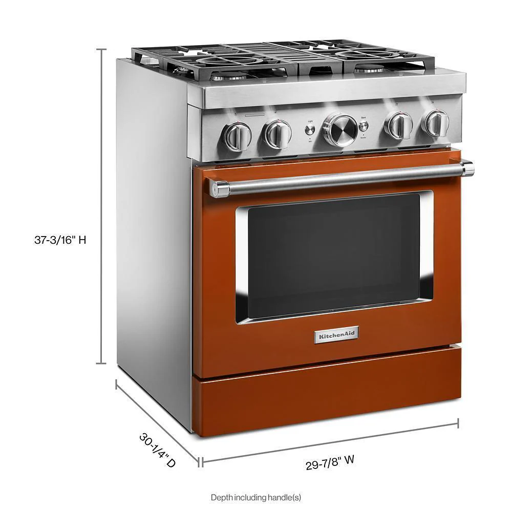 KFDC500JSC KitchenAid® 30'' Smart Commercial-Style Dual Fuel Range with 4 Burners - Image 2