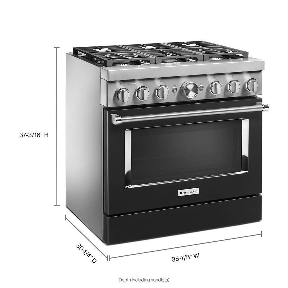 KFDC506JBK KitchenAid® 36'' Smart Commercial-Style Dual Fuel Range with 6 Burners - Image 2