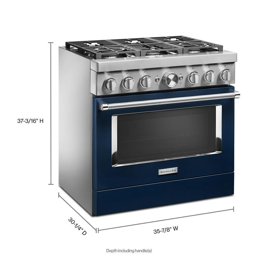 KFDC506JIB KitchenAid® 36'' Smart Commercial-Style Dual Fuel Range with 6 Burners - Image 7