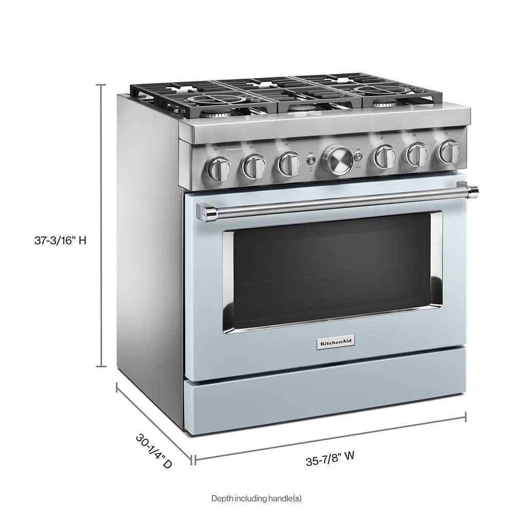 KFDC506JMB KitchenAid® 36'' Smart Commercial-Style Dual Fuel Range with 6 Burners - Image 2
