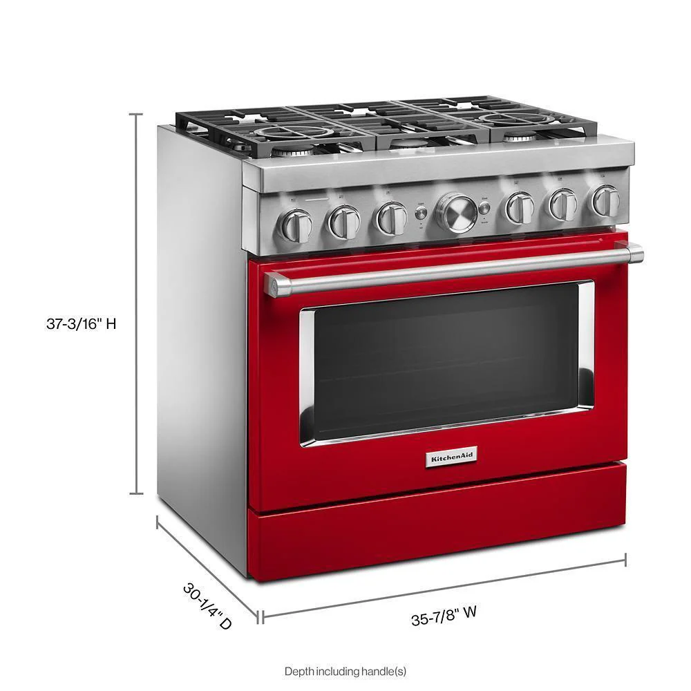 KFDC506JPA KitchenAid® 36'' Smart Commercial-Style Dual Fuel Range with 6 Burners - Image 2