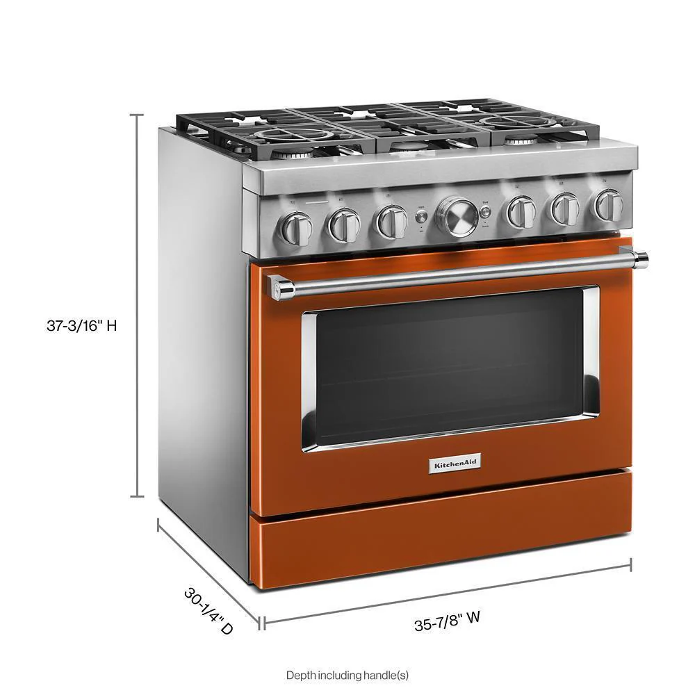 KFDC506JSC KitchenAid® 36'' Smart Commercial-Style Dual Fuel Range with 6 Burners - Image 2