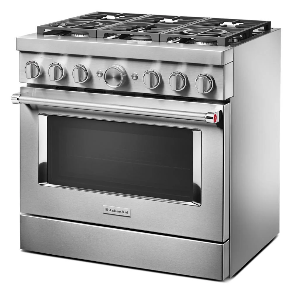 KFDC506JSS KitchenAid® 36'' Smart Commercial-Style Dual Fuel Range with 6 Burners - Image 4