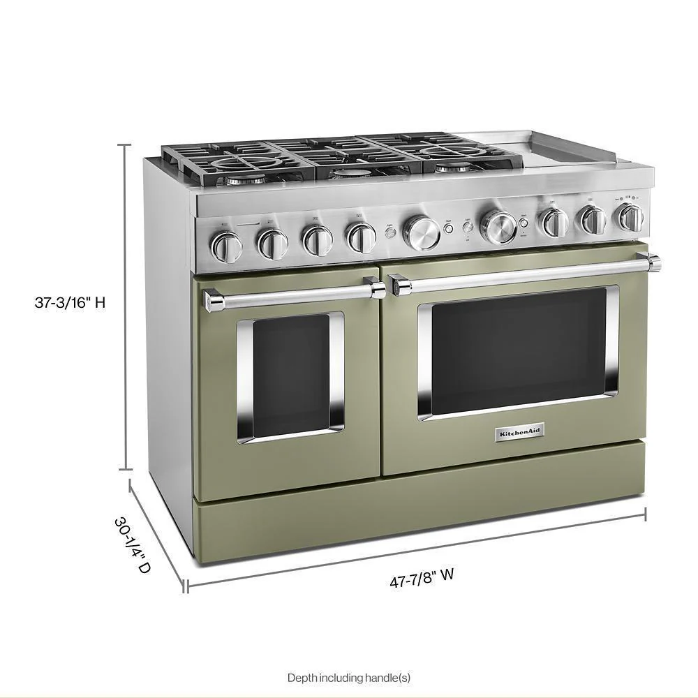 KFDC558JAV KitchenAid® 48'' Smart Commercial-Style Dual Fuel Range with Griddle - Image 2