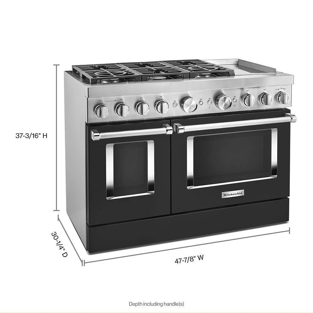 KFDC558JBK KitchenAid® 48'' Smart Commercial-Style Dual Fuel Range with Griddle - Image 2