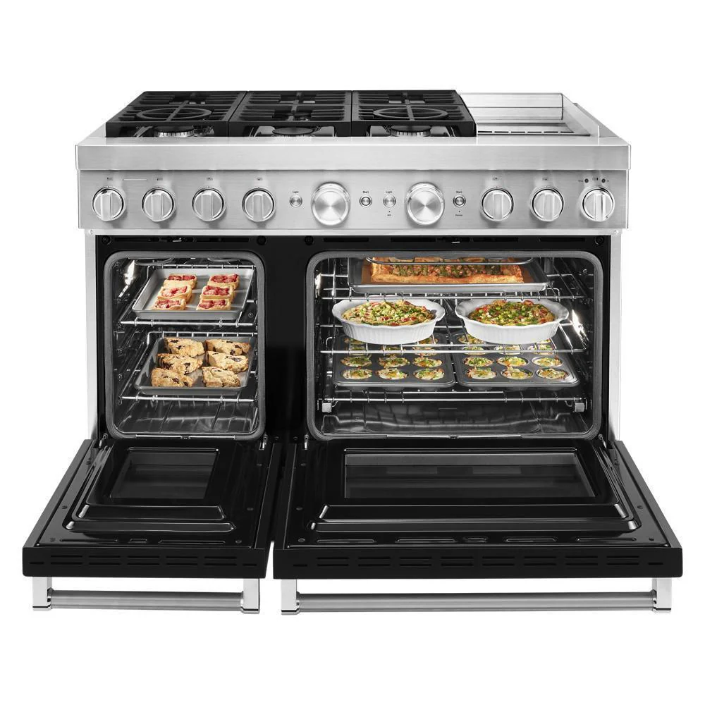 KFDC558JBK KitchenAid® 48'' Smart Commercial-Style Dual Fuel Range with Griddle - Image 9
