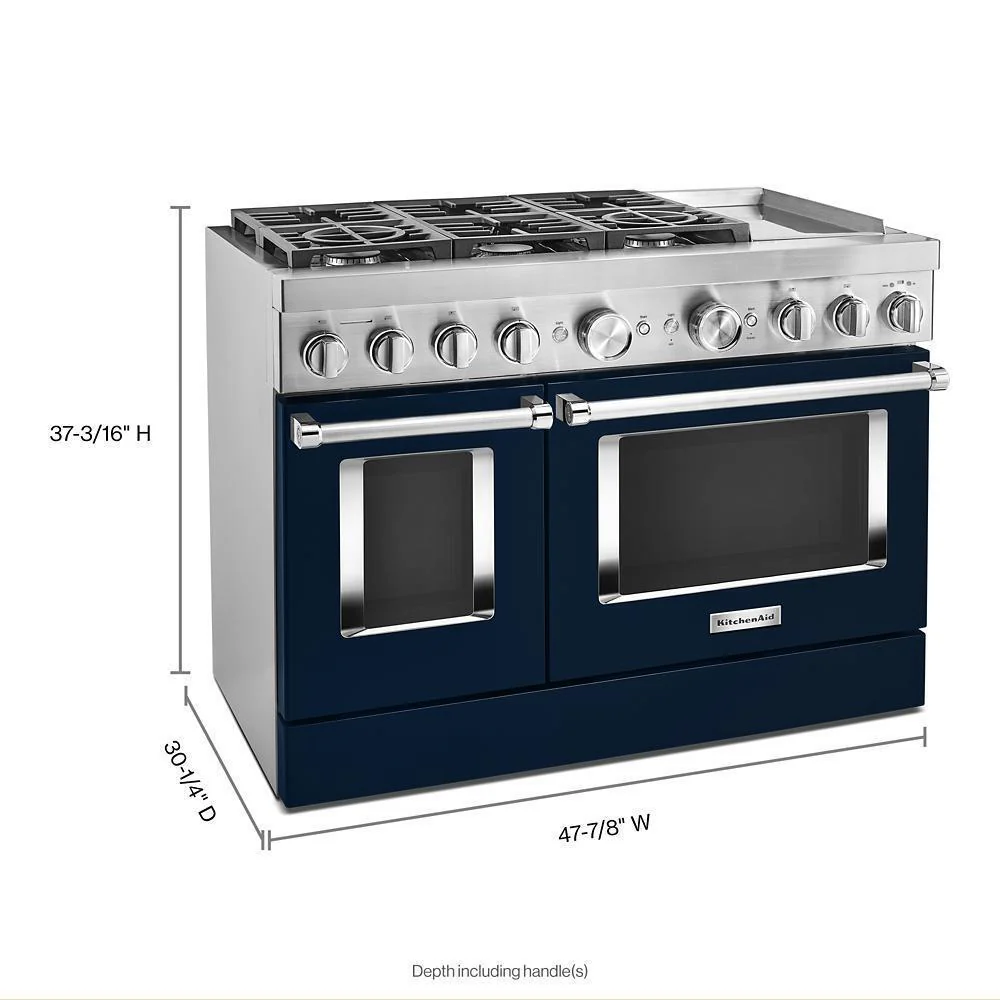 KFDC558JIB KitchenAid® 48'' Smart Commercial-Style Dual Fuel Range with Griddle - Image 2