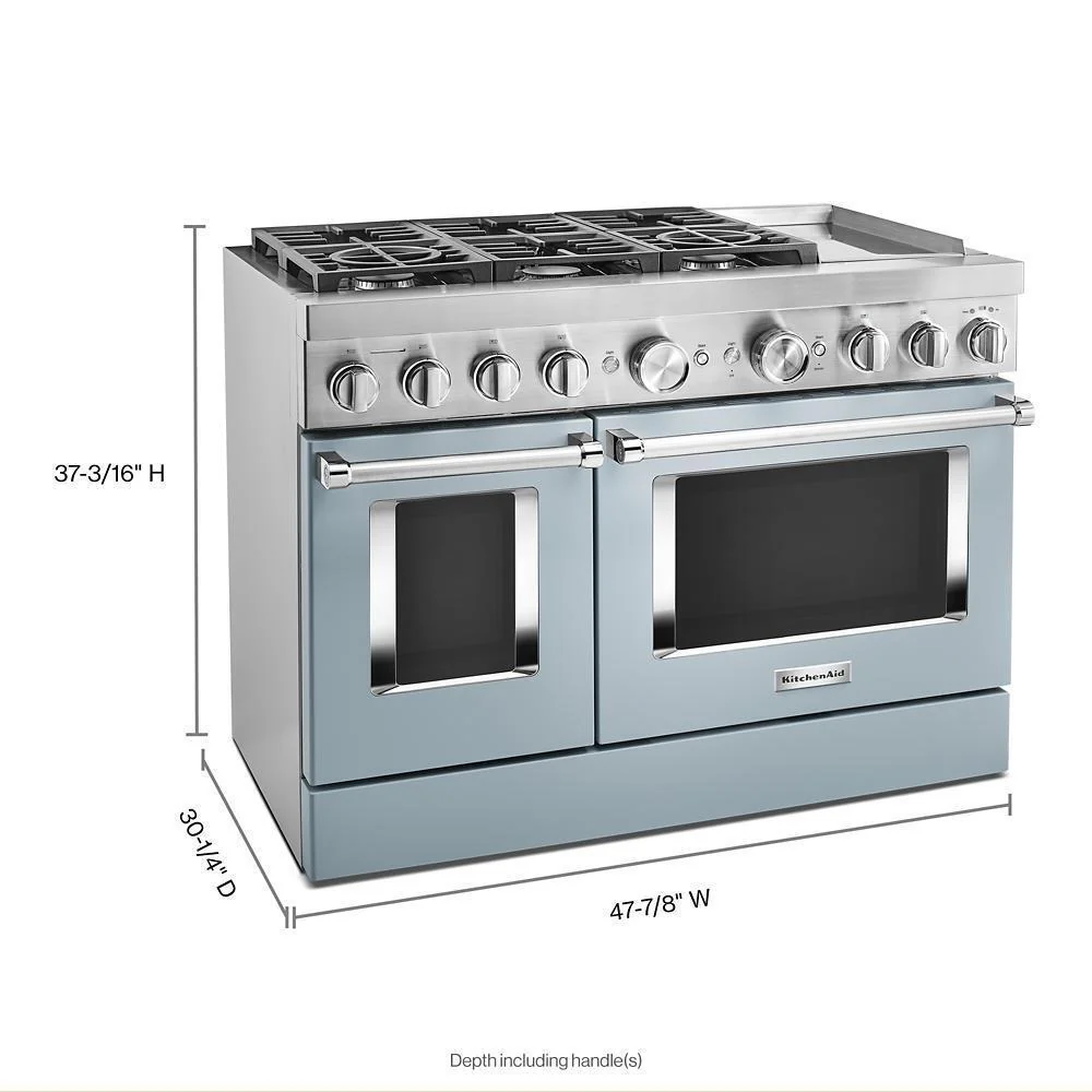 KFDC558JMB KitchenAid® 48'' Smart Commercial-Style Dual Fuel Range with Griddle - Image 2