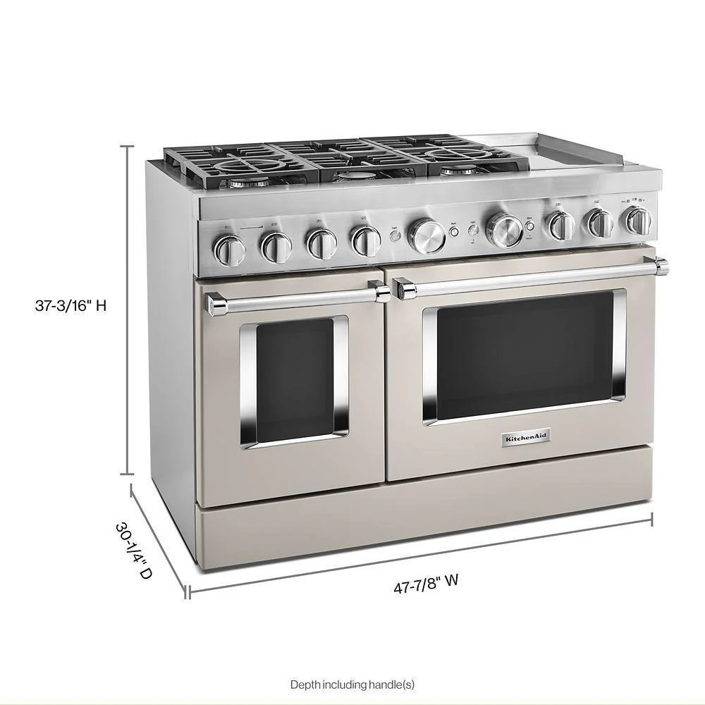 KFDC558JMH KitchenAid® 48'' Smart Commercial-Style Dual Fuel Range with Griddle - Image 2