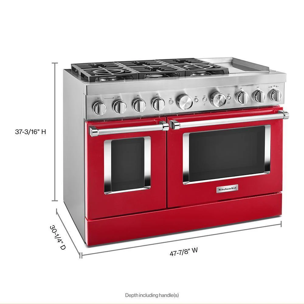 KFDC558JPA KitchenAid® 48'' Smart Commercial-Style Dual Fuel Range with Griddle - Image 2