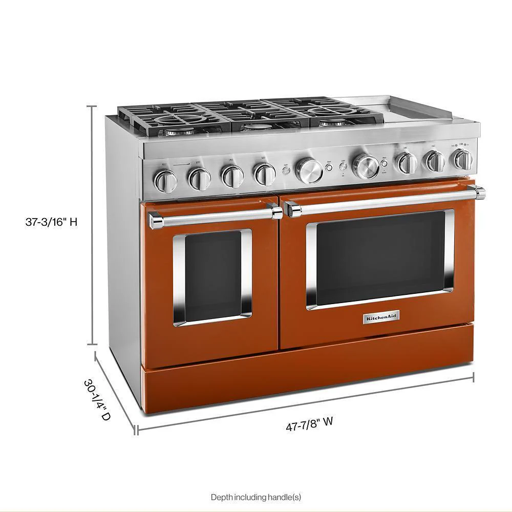KFDC558JSC KitchenAid® 48'' Smart Commercial-Style Dual Fuel Range with Griddle - Image 2
