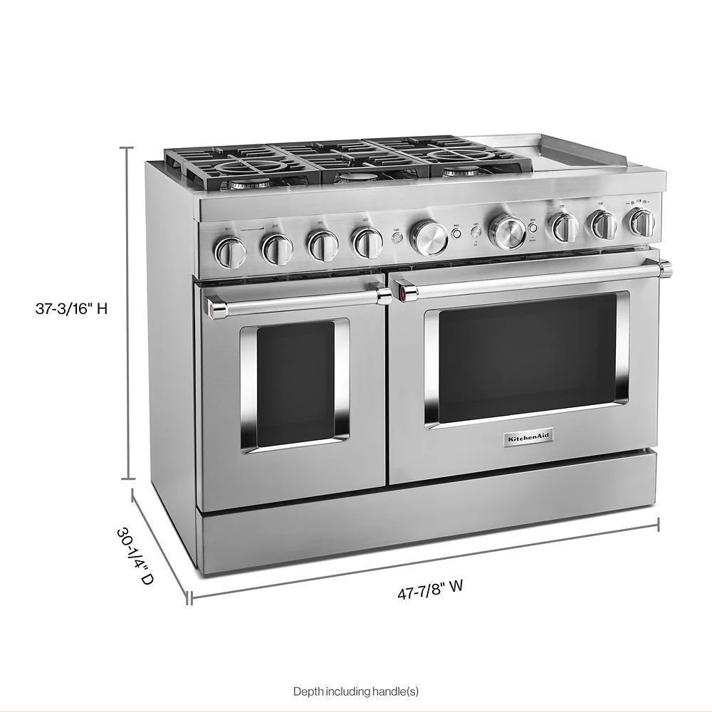 KFDC558JSS KitchenAid® 48'' Smart Commercial-Style Dual Fuel Range with Griddle - Image 2