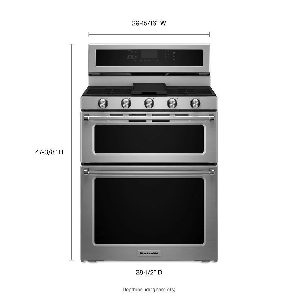 Kitchenaid KFDD500ESS 30-Inch 5 Burner Dual Fuel Double Oven Convection Range - Image 3