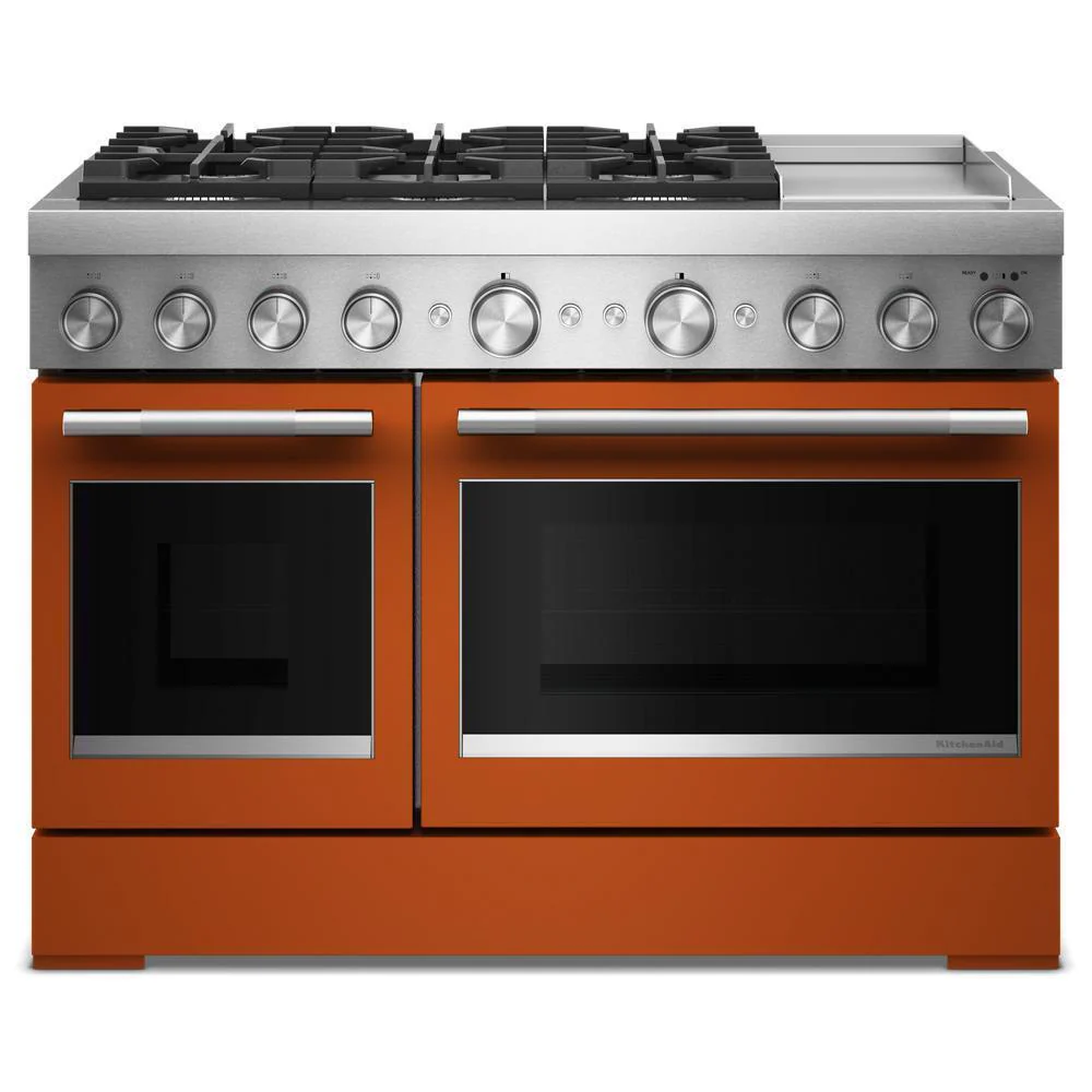 Kitchenaid KFDD948SSC 48-Inch 6 Burner Commercial-Style Dual Fuel Range with Griddle