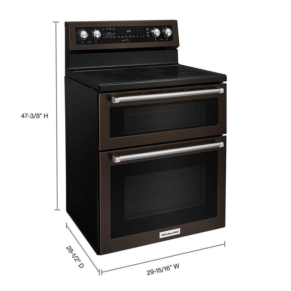 Kitchenaid KFED500EBS 30-Inch 5 Burner Electric Double Oven Convection Range - Image 3