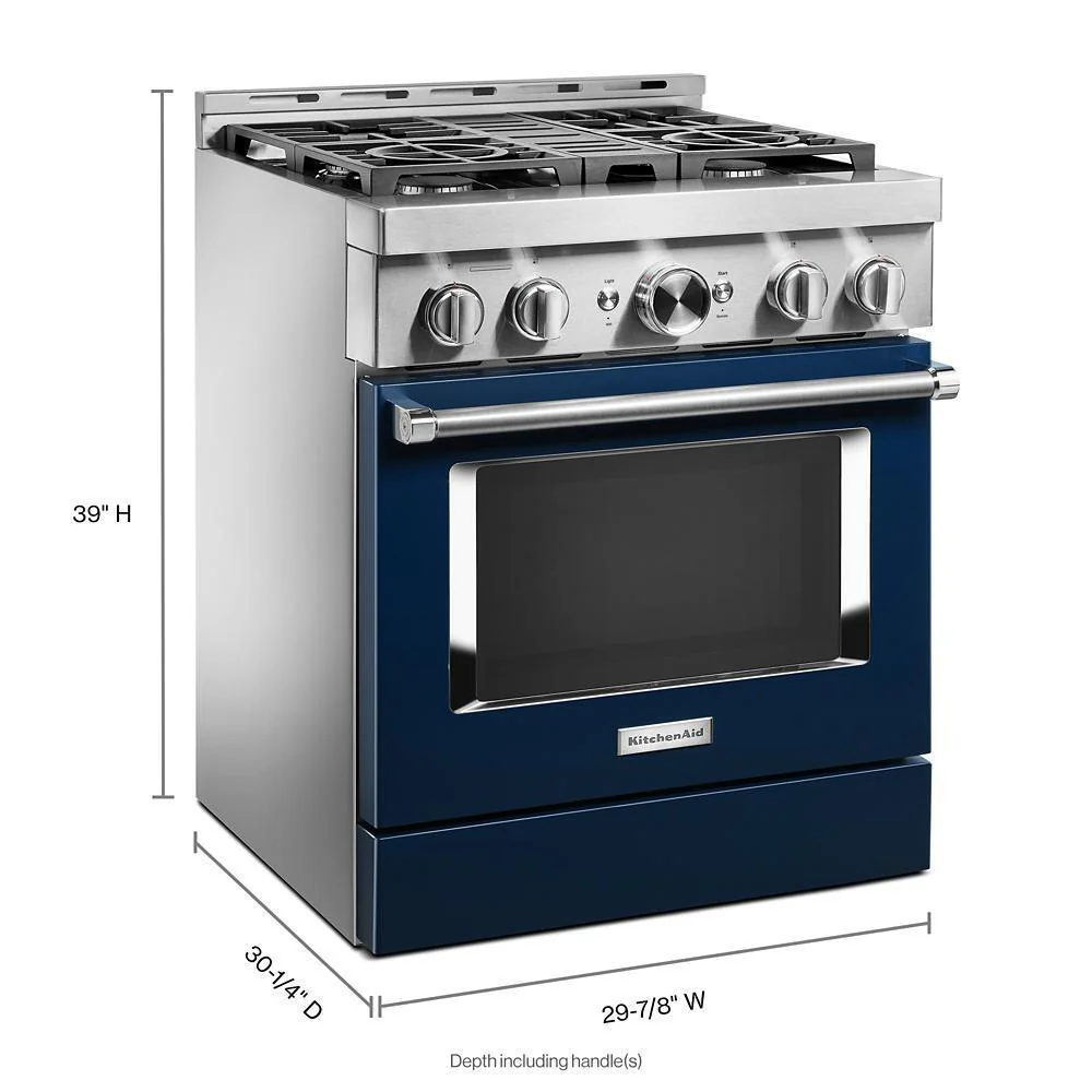 KFGC500JIB KitchenAid® 30'' Smart Commercial-Style Gas Range with 4 Burners - Image 2