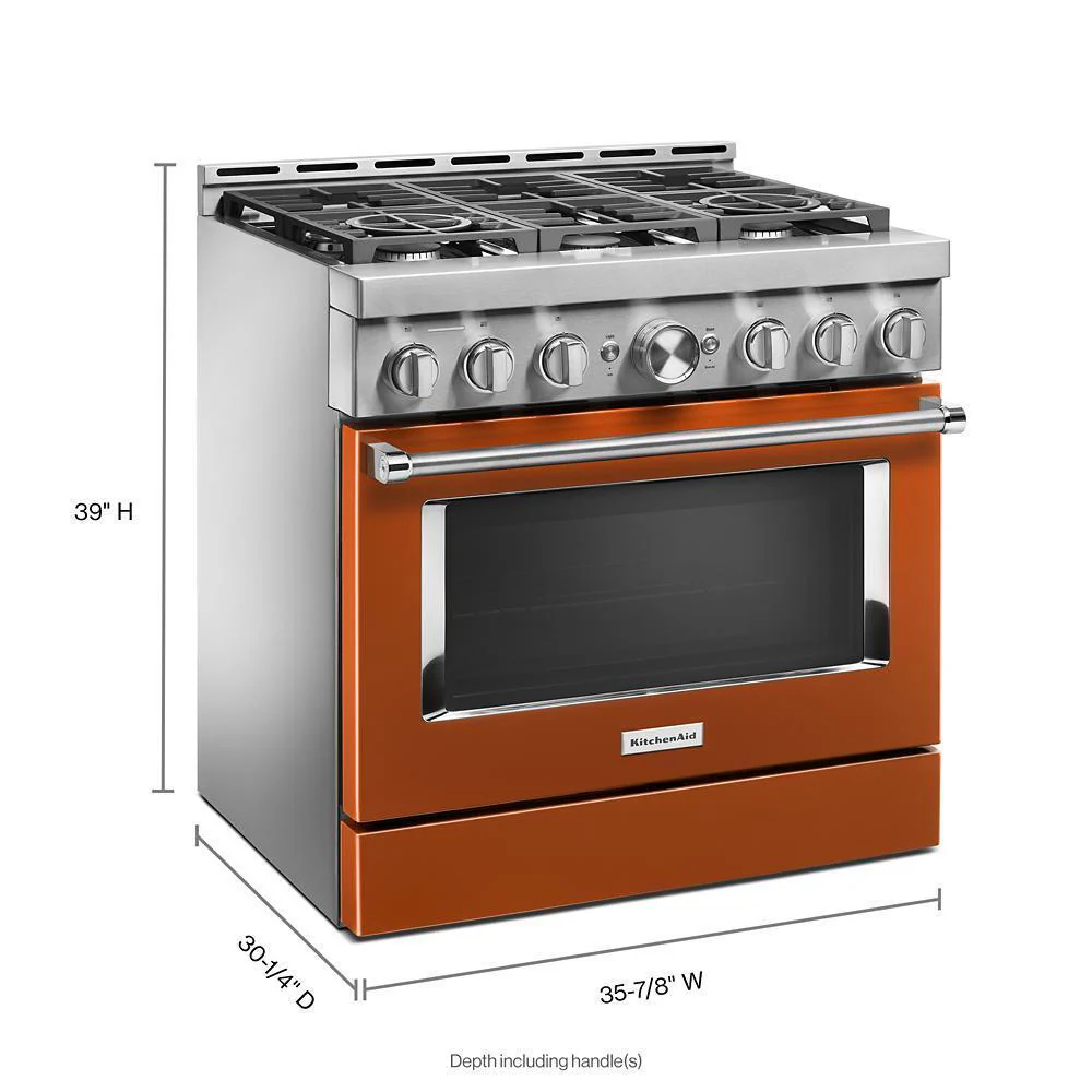 KFGC506JSC KitchenAid® 36'' Smart Commercial-Style Gas Range with 6 Burners - Image 2