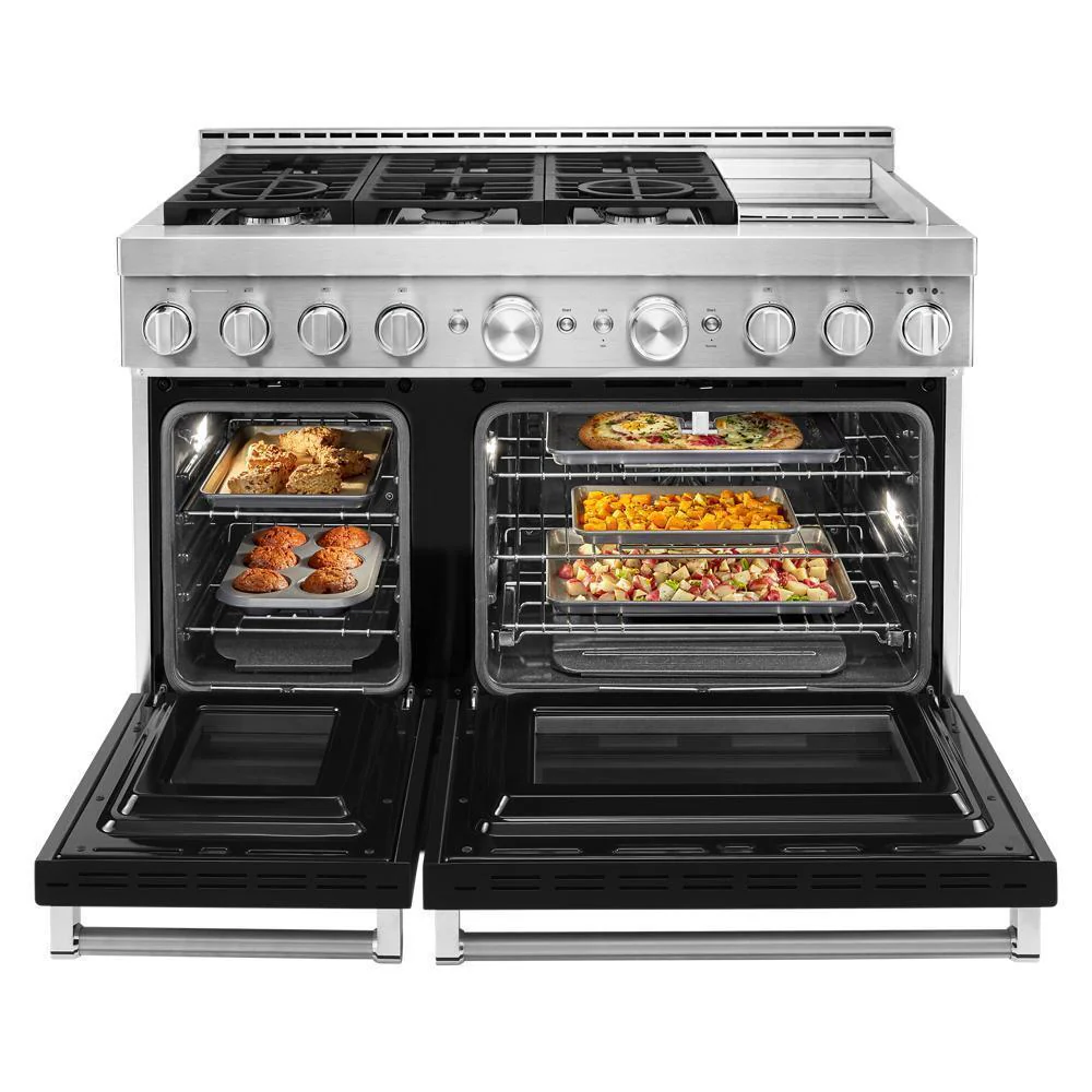 KFGC558JBK KitchenAid® 48'' Smart Commercial-Style Gas Range with Griddle - Image 9