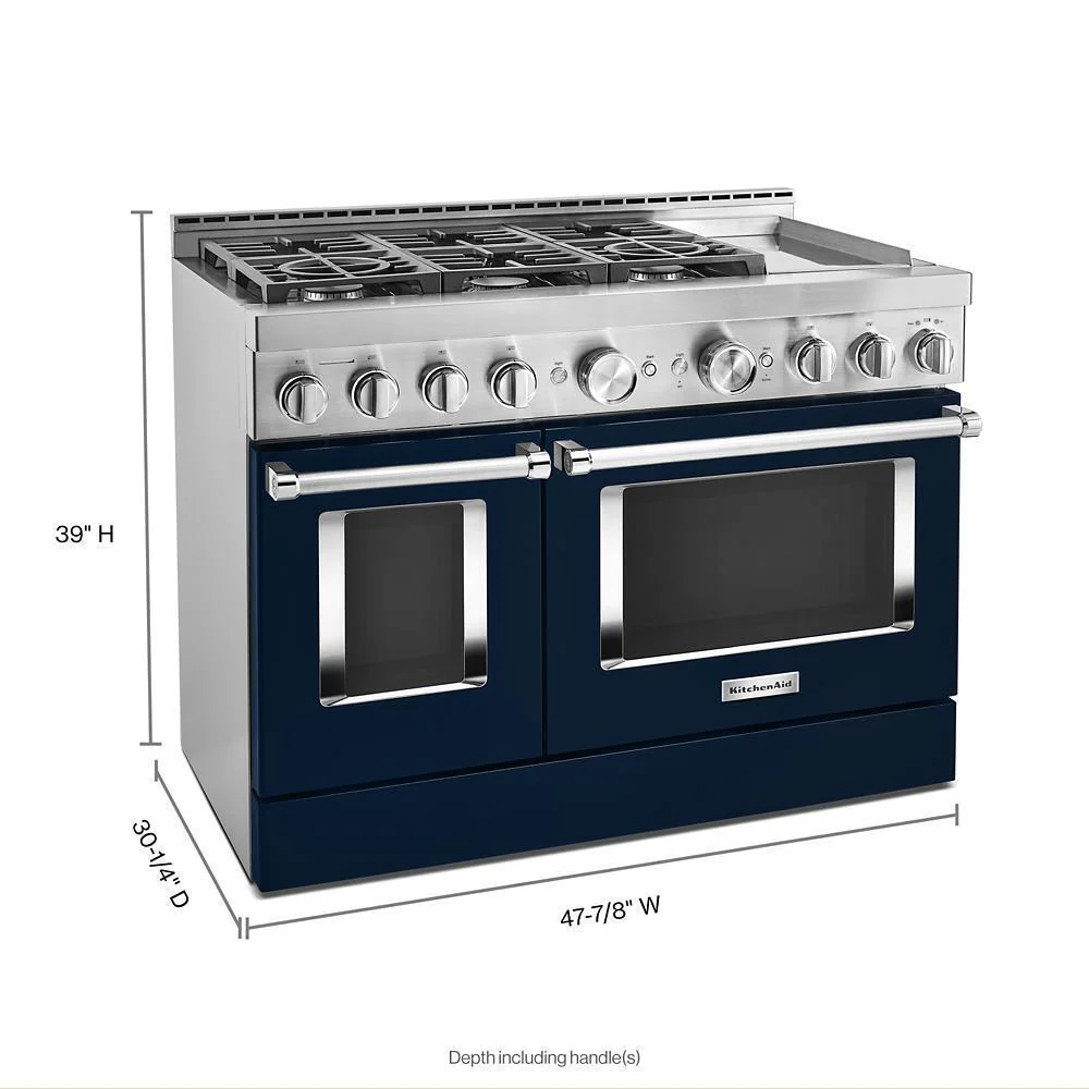 KFGC558JIB KitchenAid® 48'' Smart Commercial-Style Gas Range with Griddle - Image 2