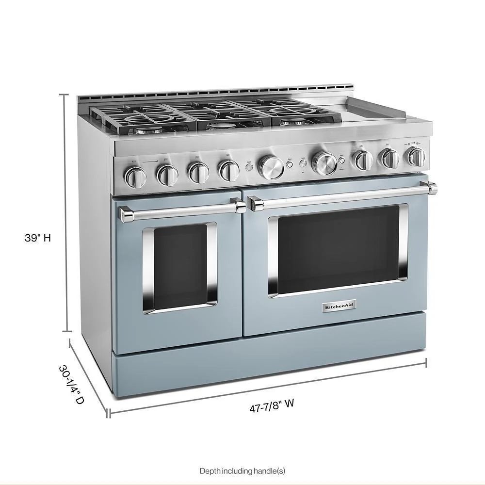 KFGC558JMB KitchenAid® 48'' Smart Commercial-Style Gas Range with Griddle - Image 2