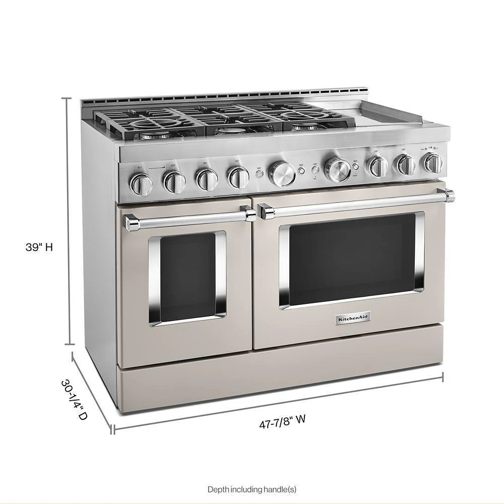 KFGC558JMH KitchenAid® 48'' Smart Commercial-Style Gas Range with Griddle - Image 2