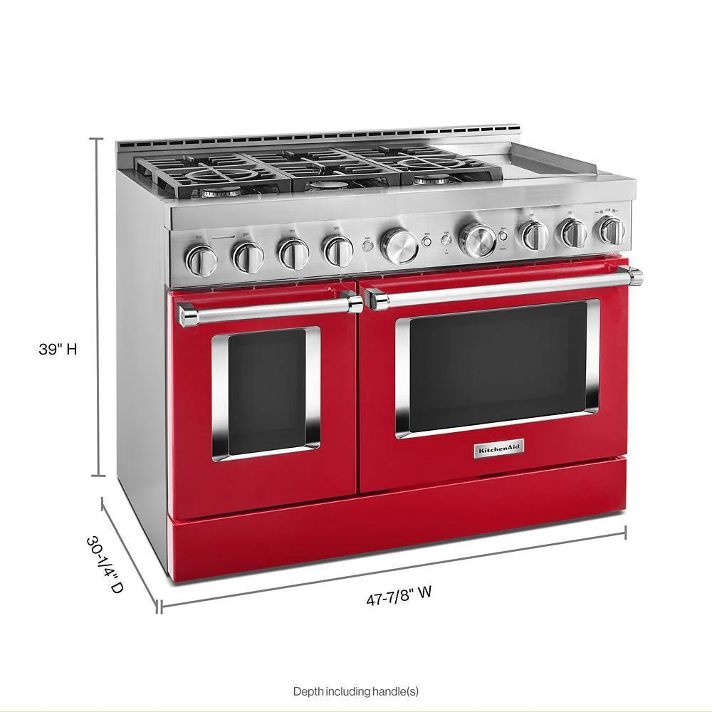 KFGC558JPA KitchenAid® 48'' Smart Commercial-Style Gas Range with Griddle - Image 2
