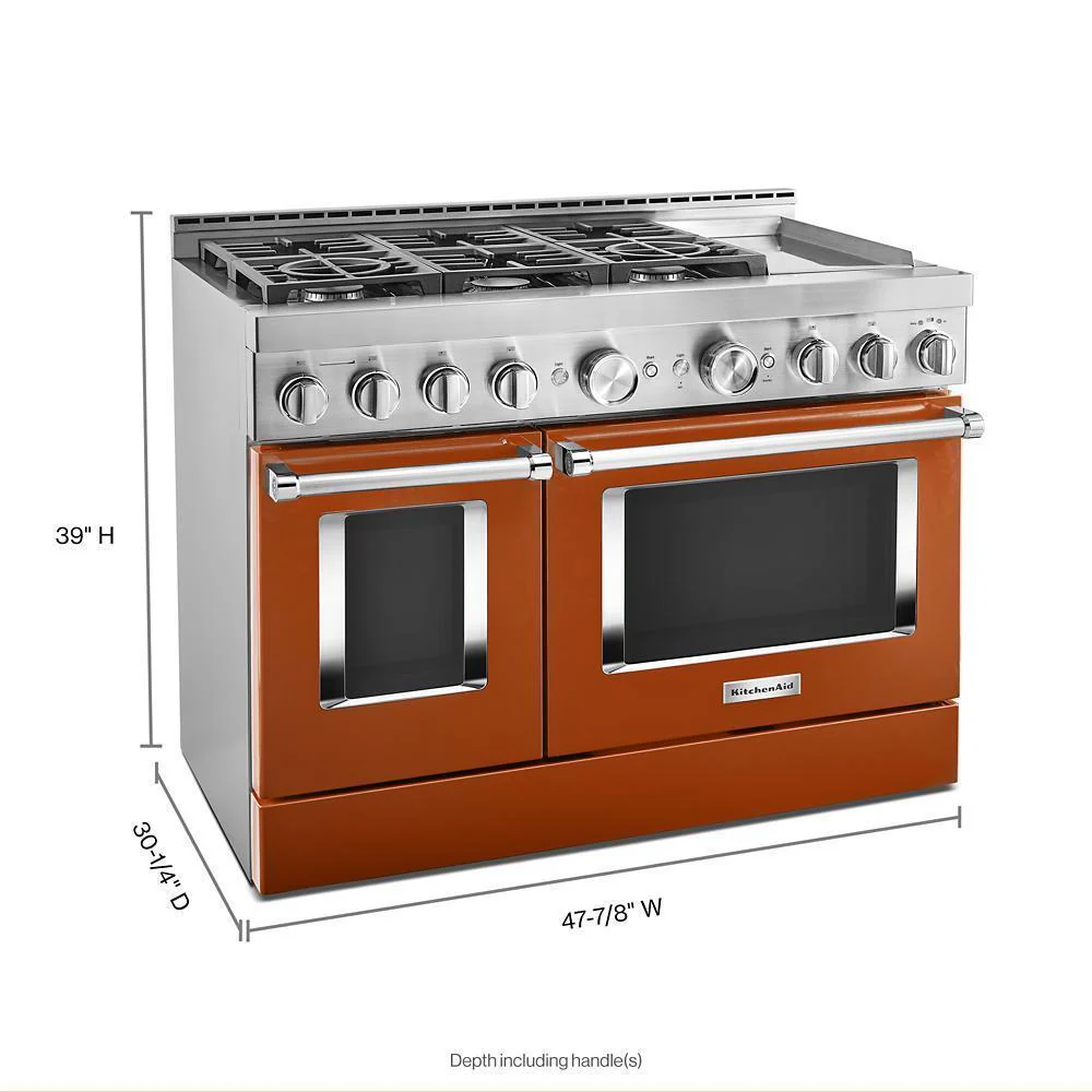 KFGC558JSC KitchenAid® 48'' Smart Commercial-Style Gas Range with Griddle - Image 2