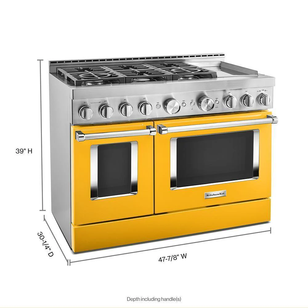 KFGC558JYP KitchenAid® 48'' Smart Commercial-Style Gas Range with Griddle - Image 2