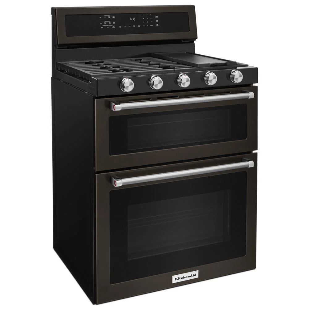 Kitchenaid KFGD500EBS 30-Inch 5 Burner Gas Double Oven Convection Range - Image 3