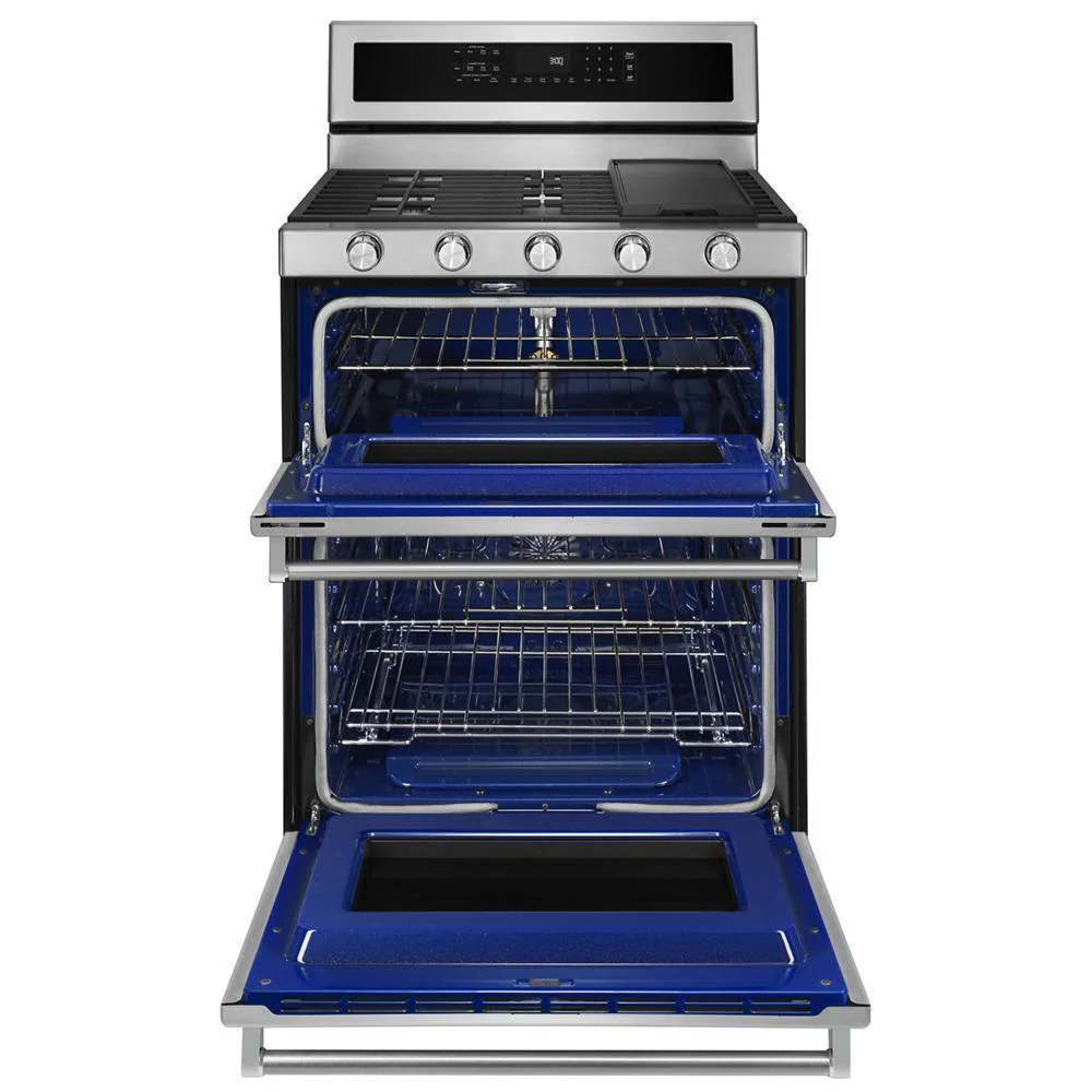 Kitchenaid KFGD500ESS 30-Inch 5 Burner Gas Double Oven Convection Range - Image 5