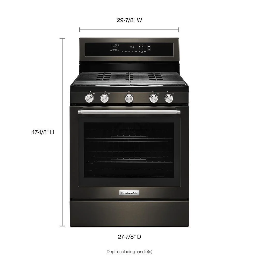 Kitchenaid KFGG500EBS 30-Inch 5-Burner Gas Convection Range - Image 9