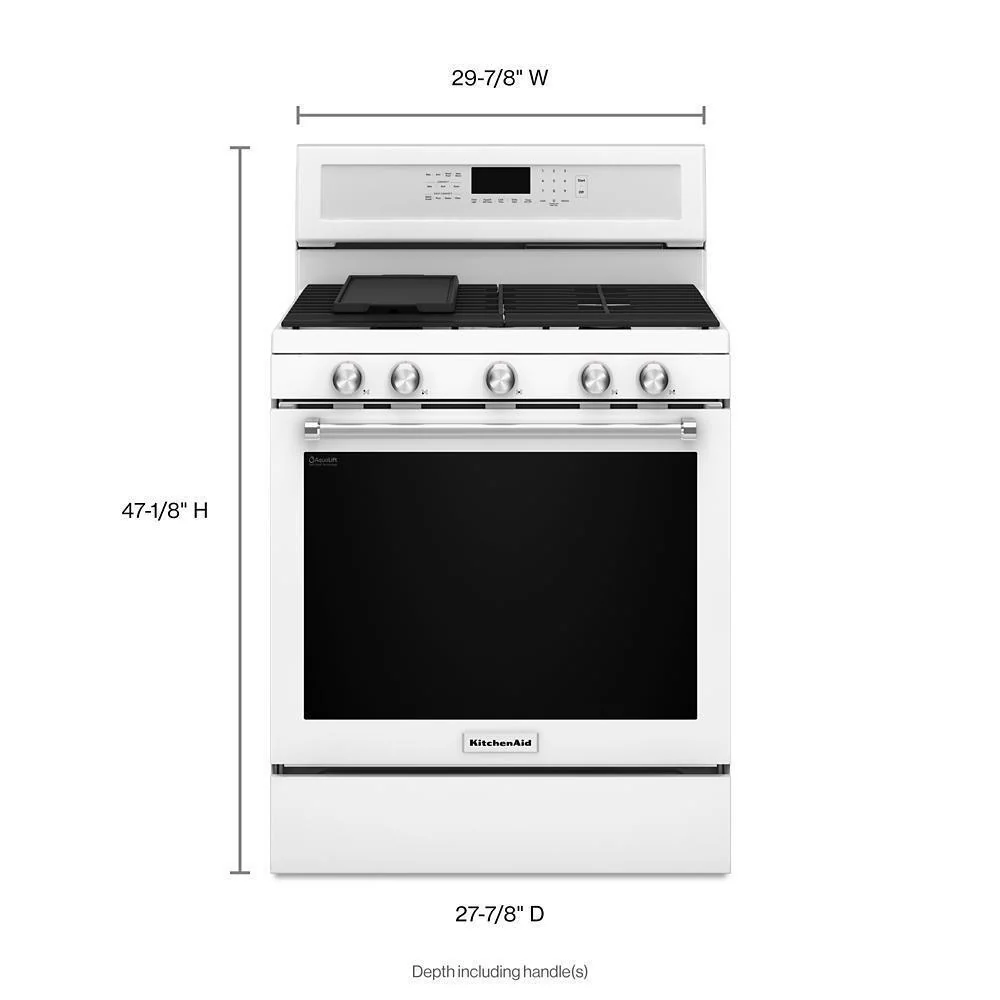 Kitchenaid KFGG500EWH 30-Inch 5-Burner Gas Convection Range - Image 3