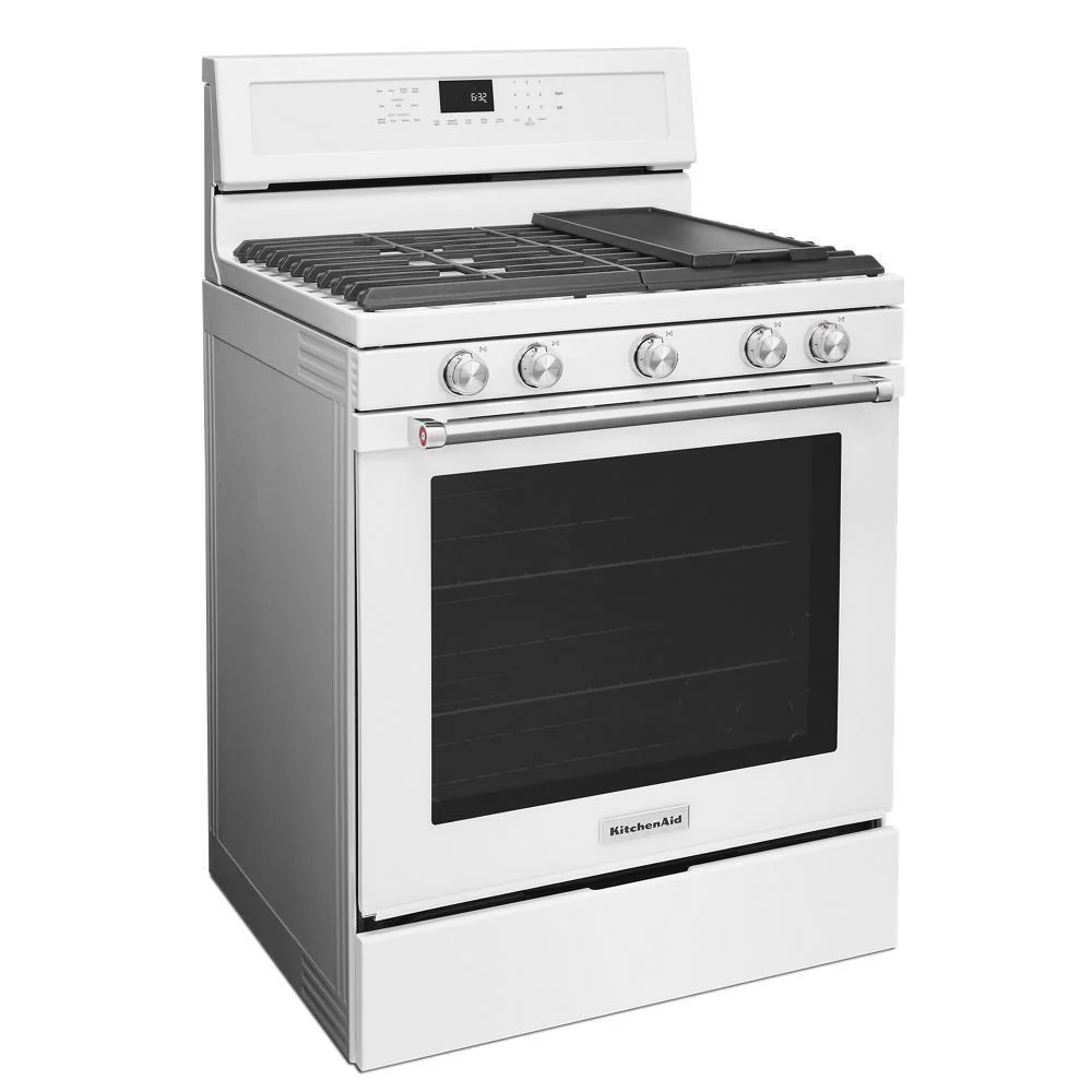 Kitchenaid KFGG500EWH 30-Inch 5-Burner Gas Convection Range - Image 4