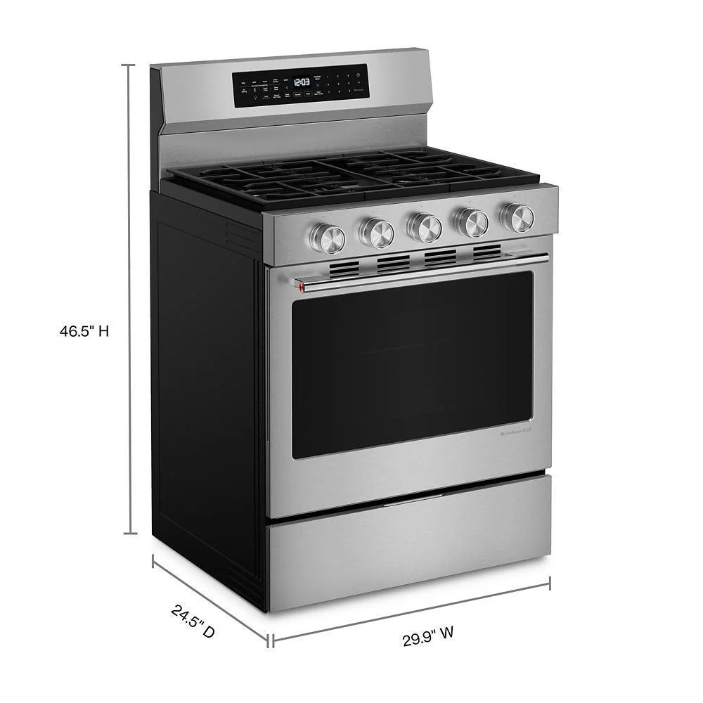 Kitchenaid KFGS530SPS 5.0 Cu. Ft. Smart Freestanding Gas Range with Convection Cooking Modes - Image 6